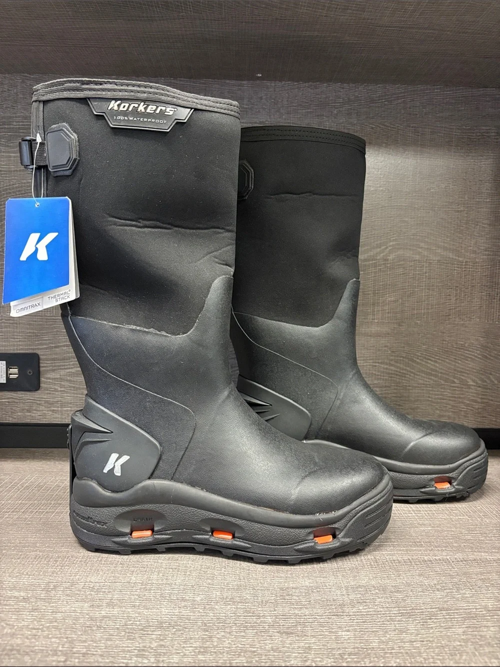 Men's Korkers Neo Storm Waterproof Boots w/All Terrain Sole (Black) - Size 9